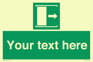 Custom sign safe condition Door slides right to open